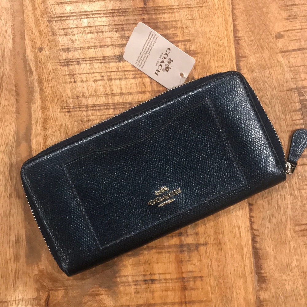 Blue Coach Wallet, $75